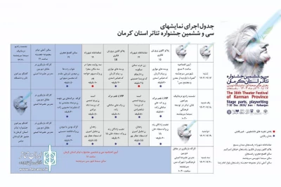 جدول اجراهای بخش صحنه‌ای سی‌وششمین جشنواره تئاتر استان کرمان منتشر شد